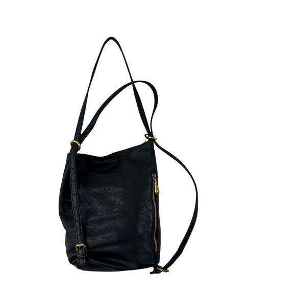 Hobo Convertible Bag Backpack Purse Black Soft Pebbled Leather Womens READ main image 7